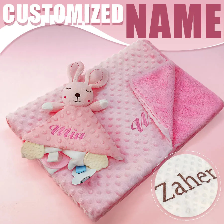 Doudou lapin personnalisé brodé au prénom - cadeau bébé 1 an | Petit Murmure