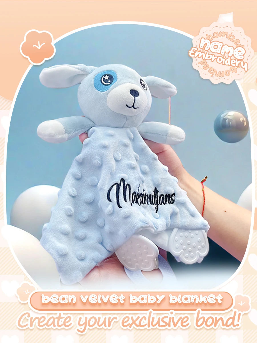 Doudou personnalisé bébé brodé au prénom – Lapin minky tout doux