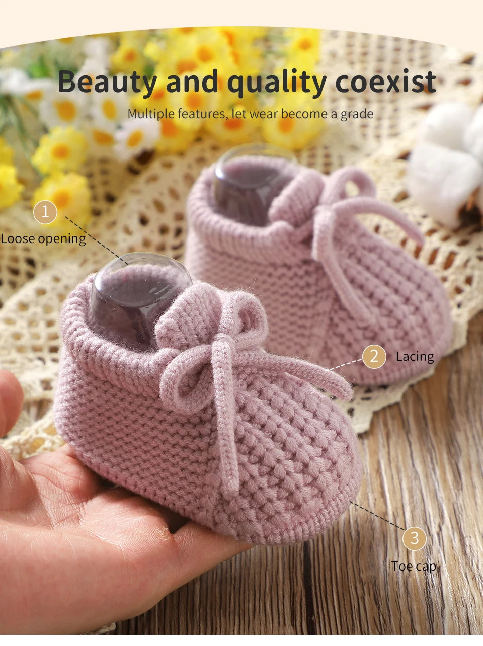 Chaussons bébé en maille douce – naissance à 18 mois