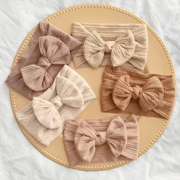 Bandeaux bébé fille – nœud en nylon doux (lot de 3)