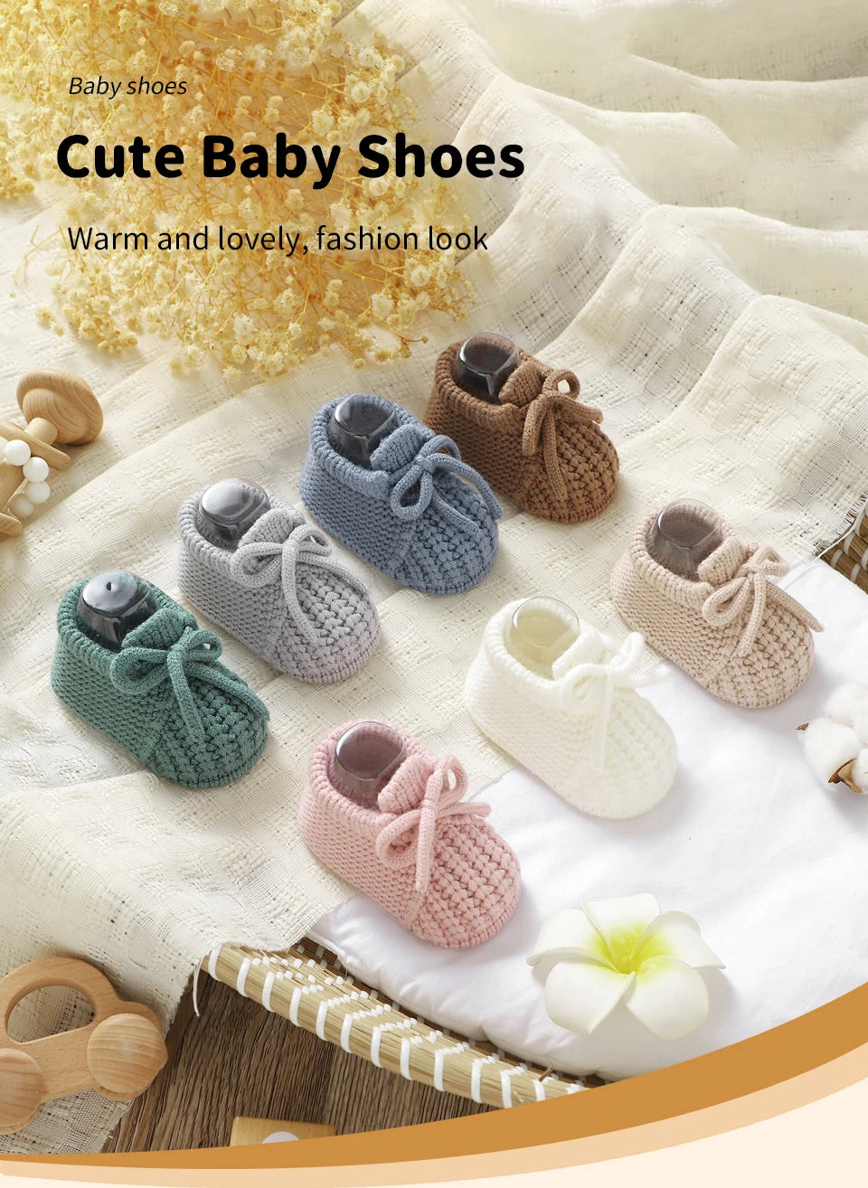 Chaussons bébé en maille douce – naissance à 18 mois