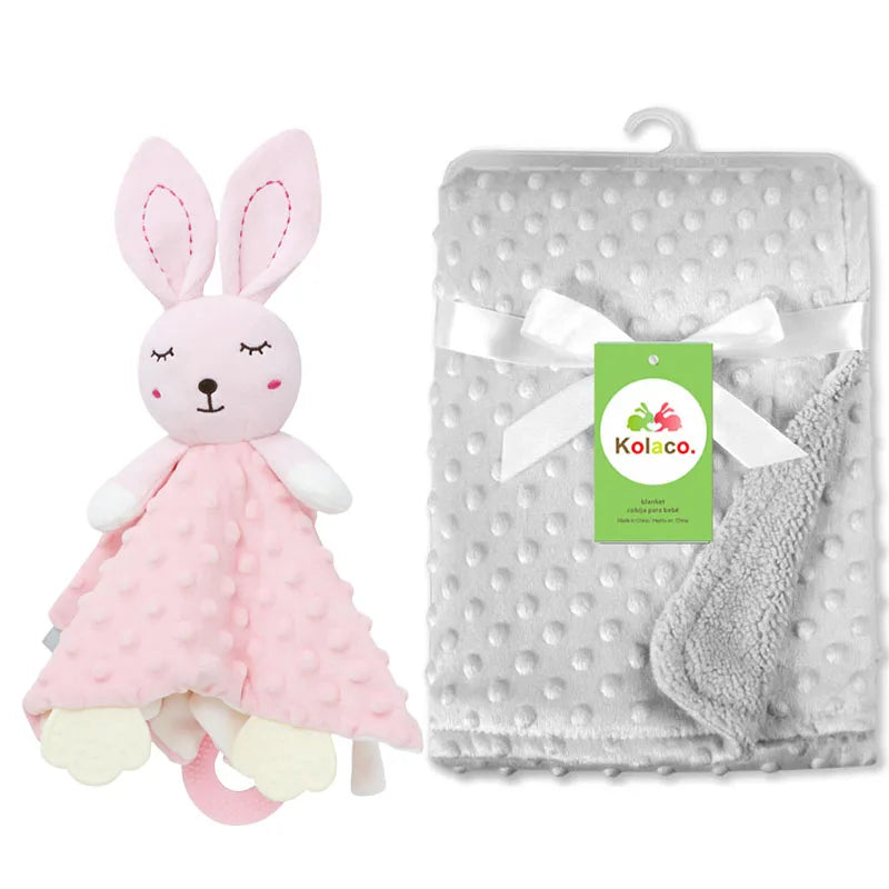 Doudou personnalisé bébé brodé au prénom – Lapin minky tout doux