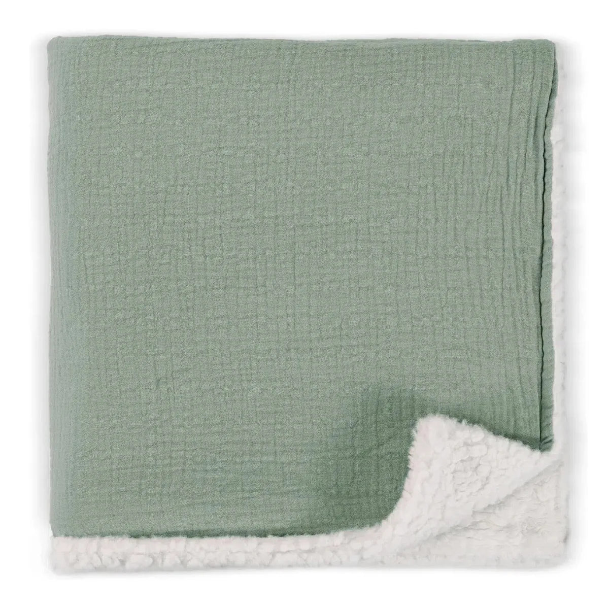 Couverture personnalisée bébé brodée au prénom – Double gaze & sherpa