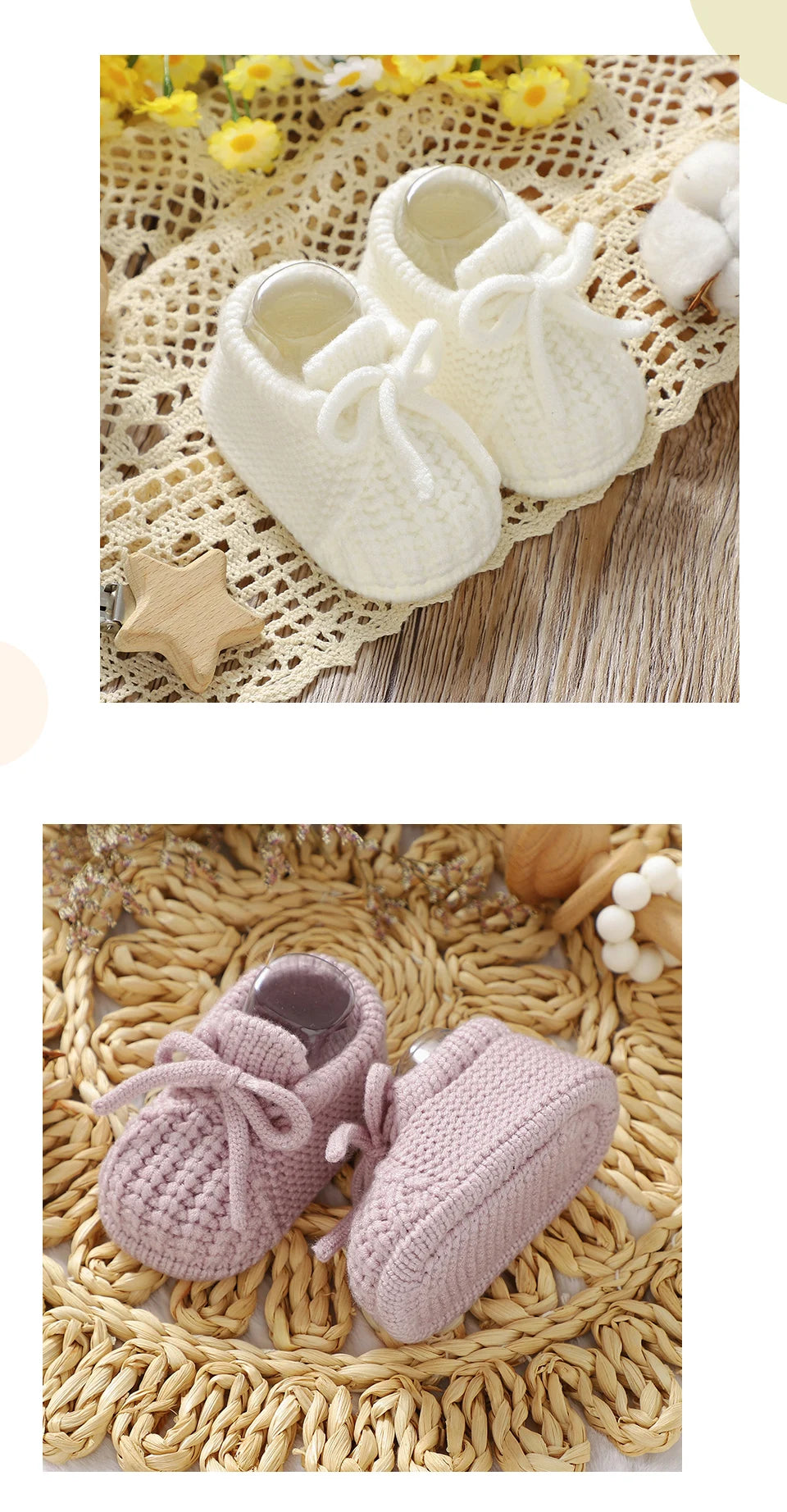 Chaussons bébé en maille douce – naissance à 18 mois