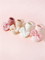 Chaussettes bébé antidérapantes – coton (lot de 4)