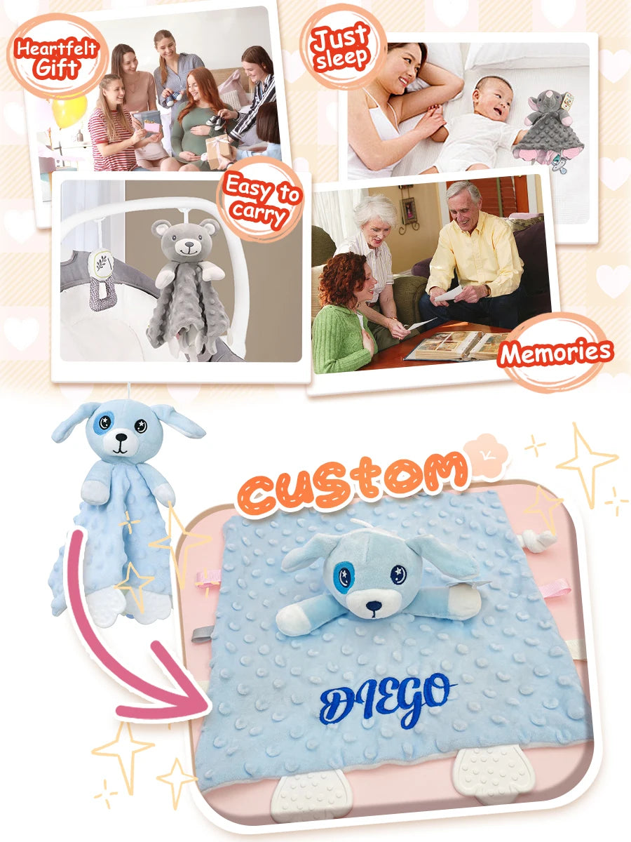 Doudou personnalisé bébé brodé au prénom – Lapin minky tout doux