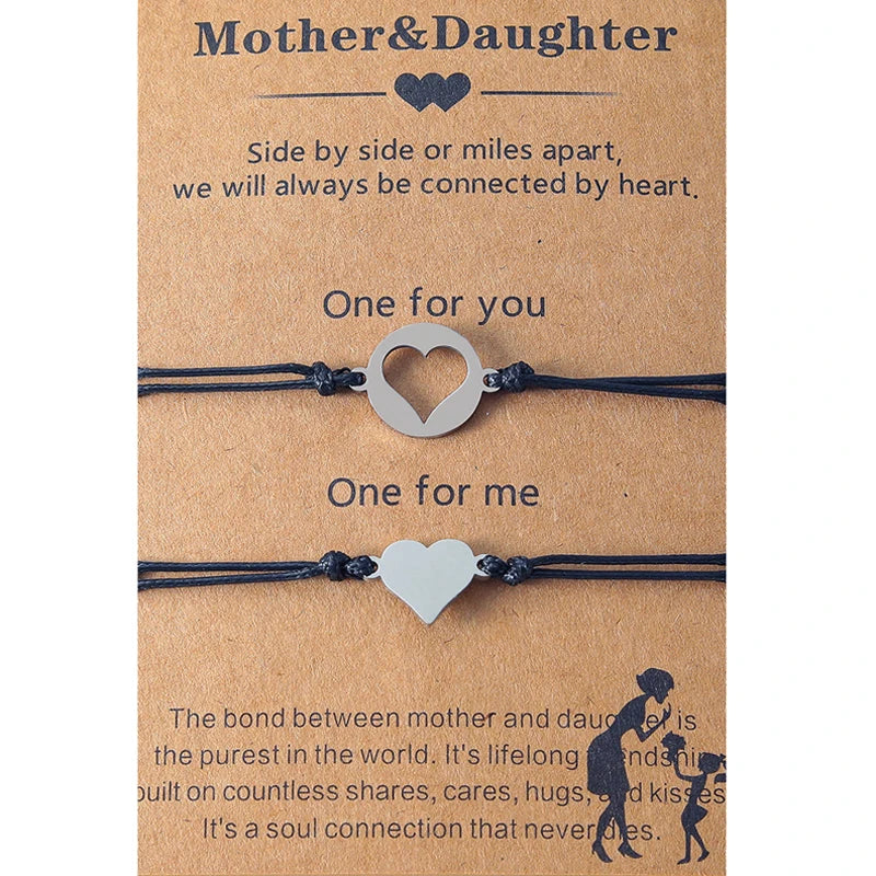 Bracelet maman-bébé cœur assorti (duo)