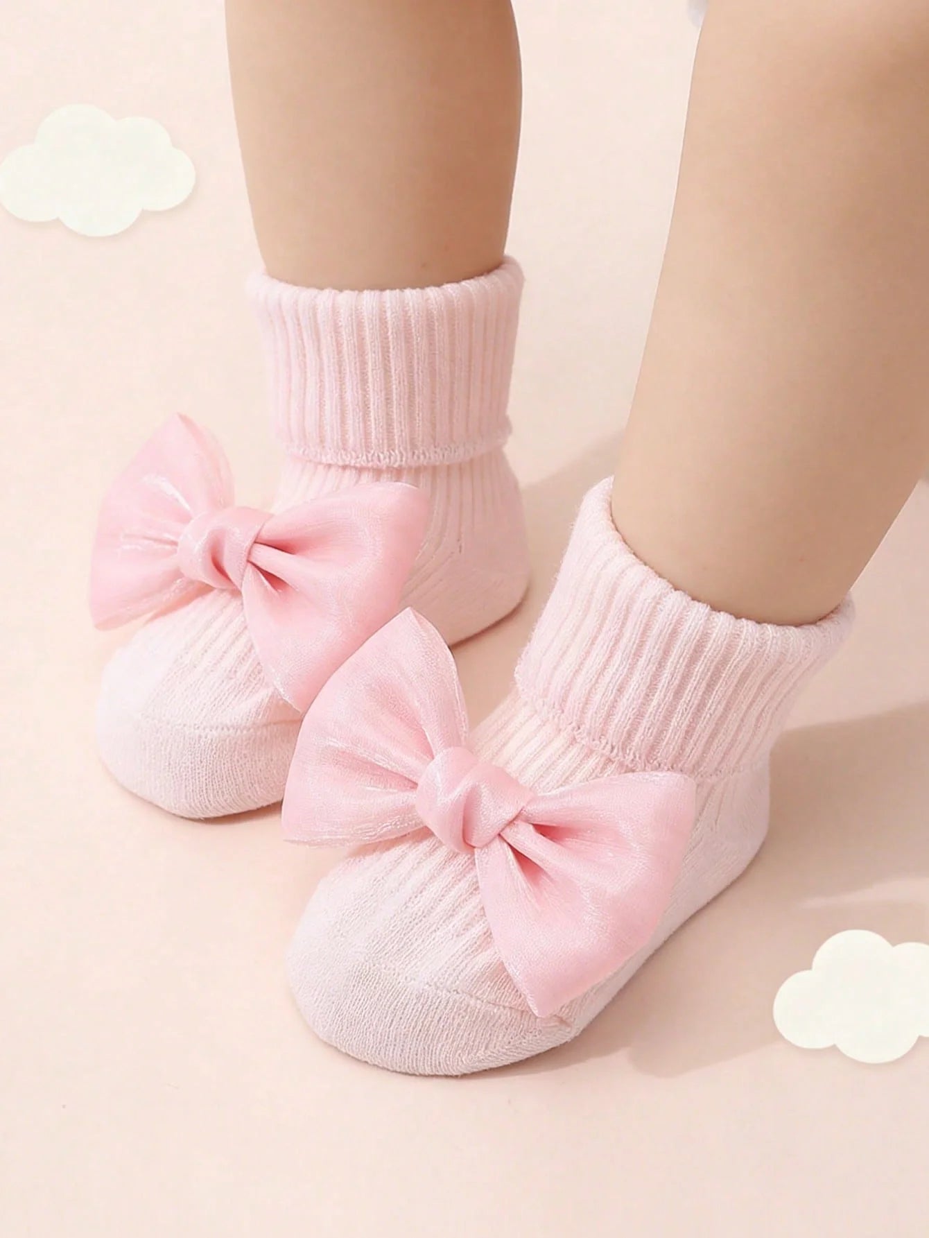 Chaussettes bébé antidérapantes – coton (lot de 4)