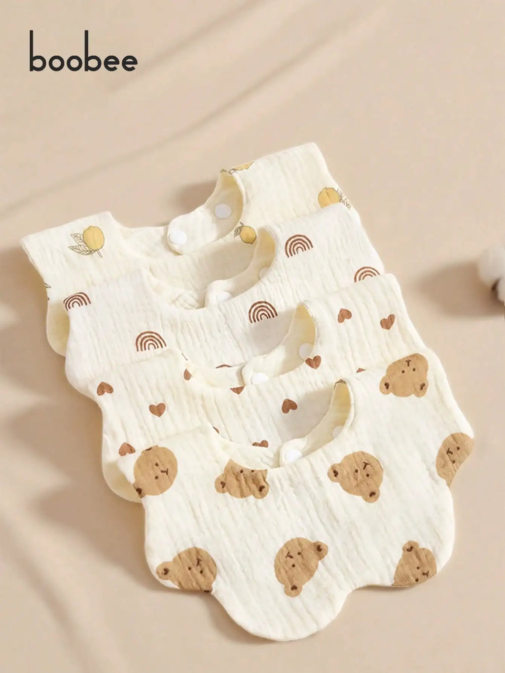 Bavoirs bébé en coton – motifs tout-petits (lot de 4)