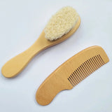 Brosse et peigne bébé en bois – poils doux (set)