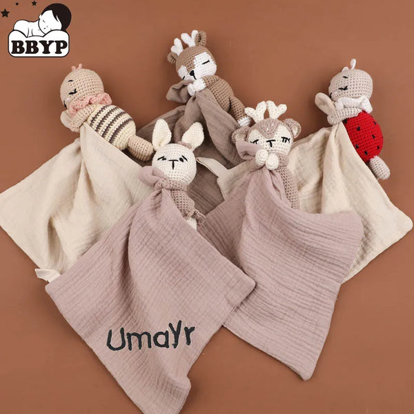 Doudou plat mousseline personnalisé au prénom