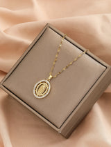 New Personalized Colorful Zircon Necklace Design, Fashionable, Light, Luxurious And Versatile, Popular Madonna Necklace