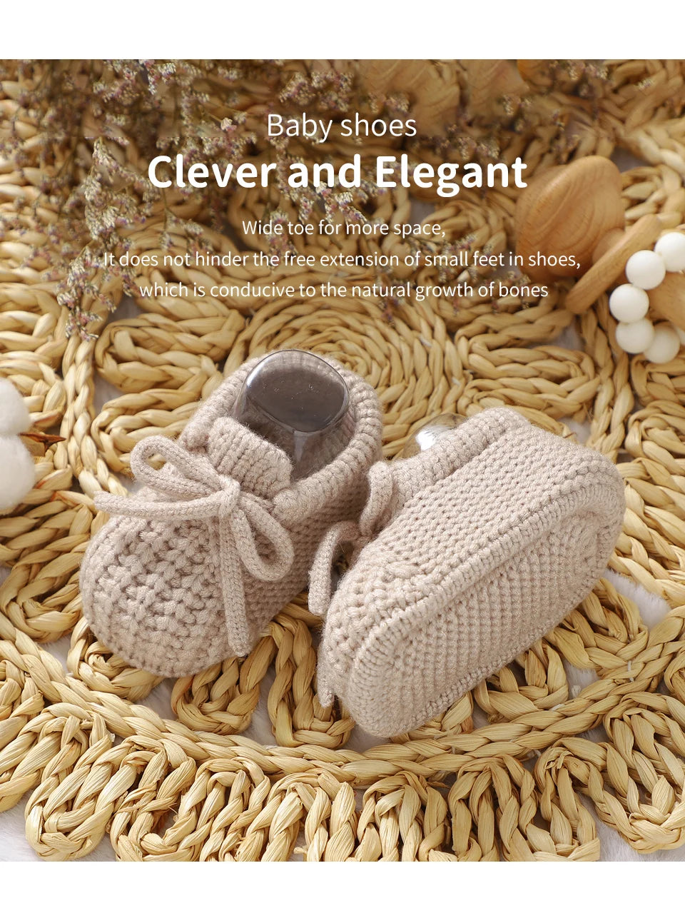 Chaussons bébé en maille douce – naissance à 18 mois