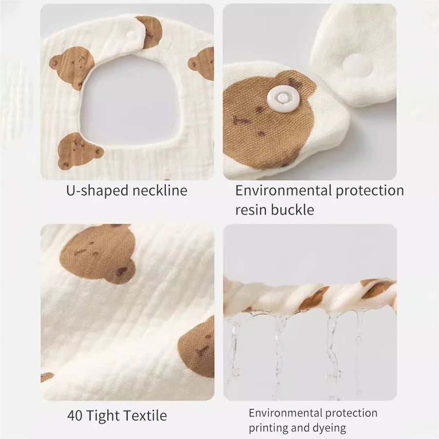 Bavoirs bébé en coton – motifs tout-petits (lot de 4)