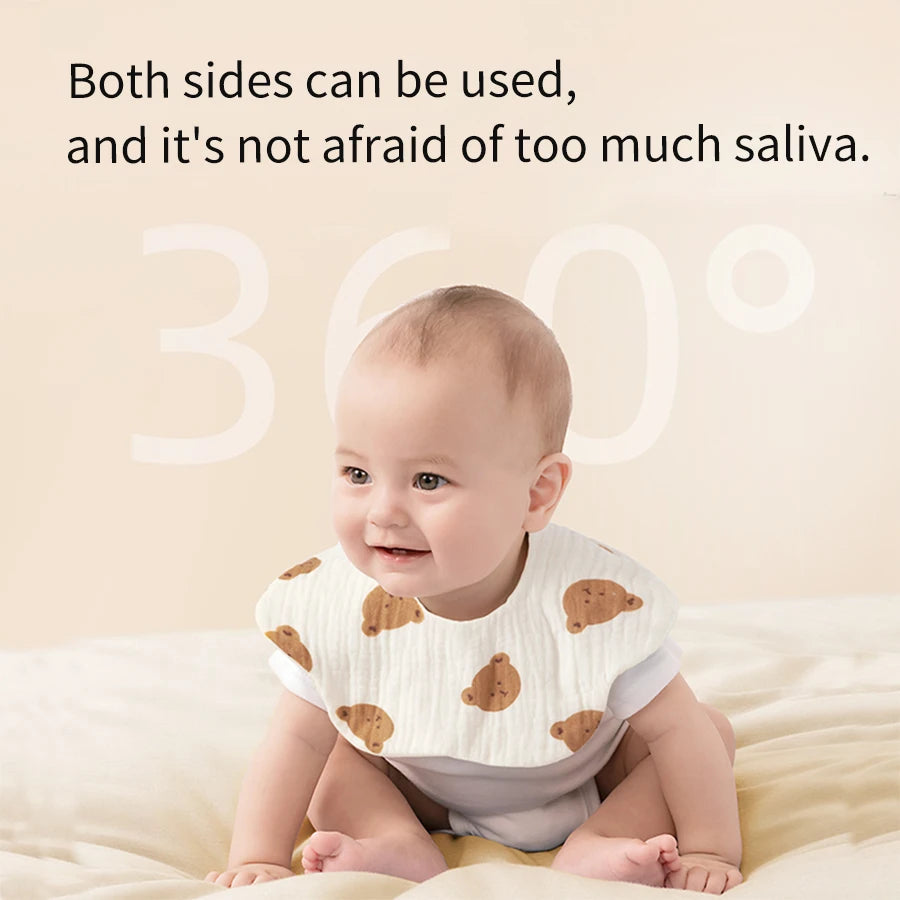 Bavoirs bébé en coton – motifs tout-petits (lot de 4)