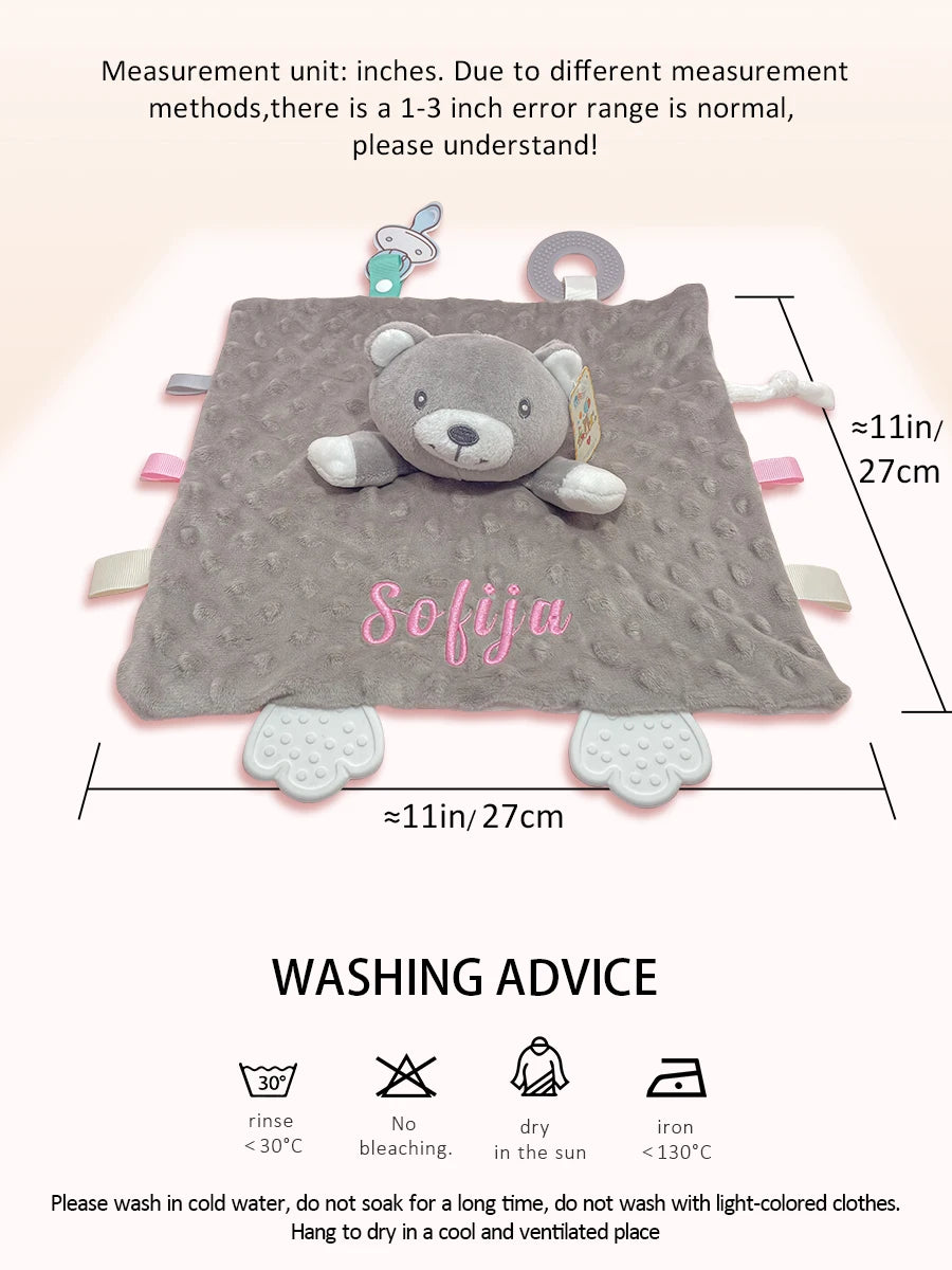 Doudou personnalisé bébé brodé au prénom – Lapin minky tout doux