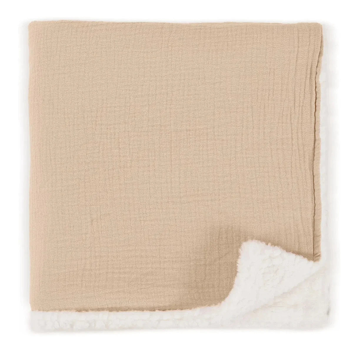 Couverture personnalisée bébé brodée au prénom – Double gaze & sherpa