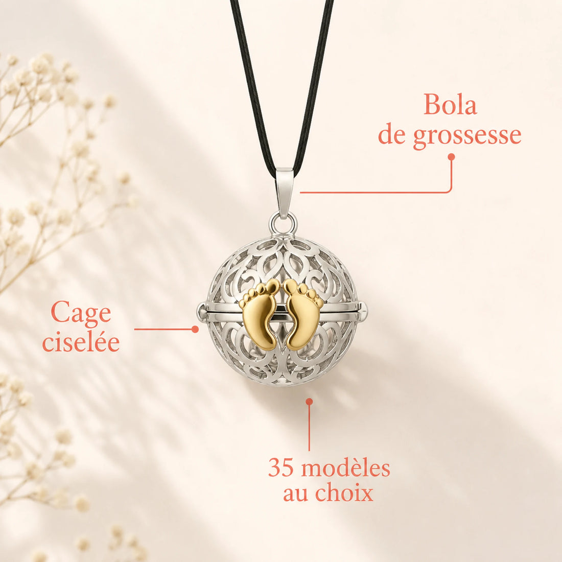 Bola de grossesse Cage Ciselée – caractéristiques essentielles