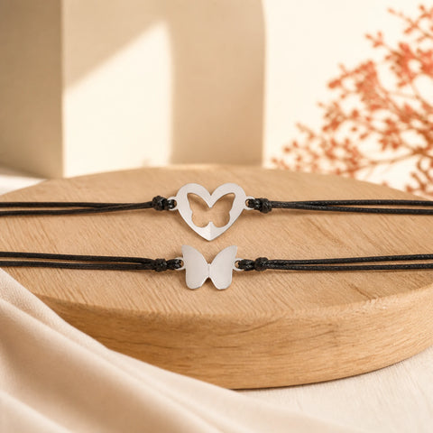 Bracelet maman-bébé cœur assorti (duo) – présentation du produit