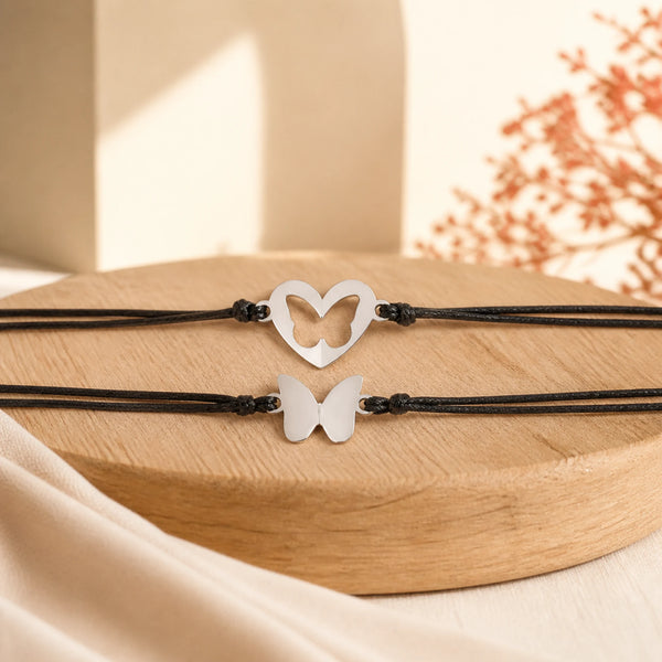 Bracelet maman-bébé cœur assorti (duo) – présentation du produit