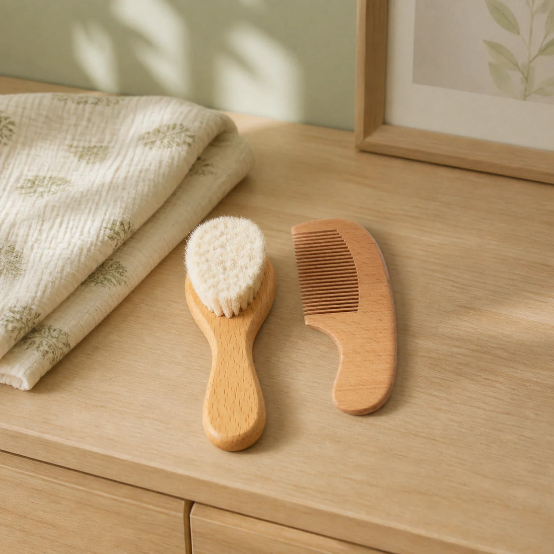 Trousse de soin bébé posée près du bain du soir | Petit Murmure