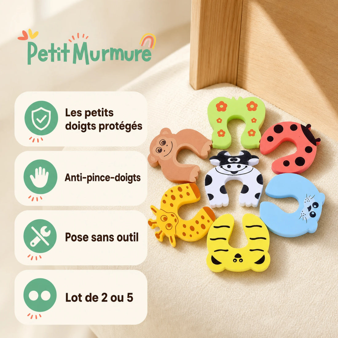 Butée de porte anti-pince-doigts pour bébé (lot) – caractéristiques essentielles
