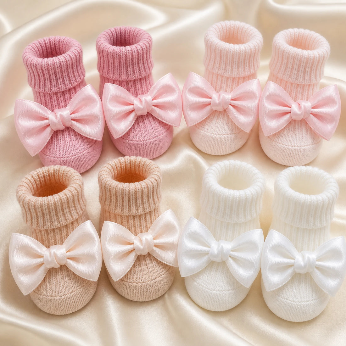 Chaussettes bébé antidérapantes – coton (lot de 4) – détail des matières et des finitions