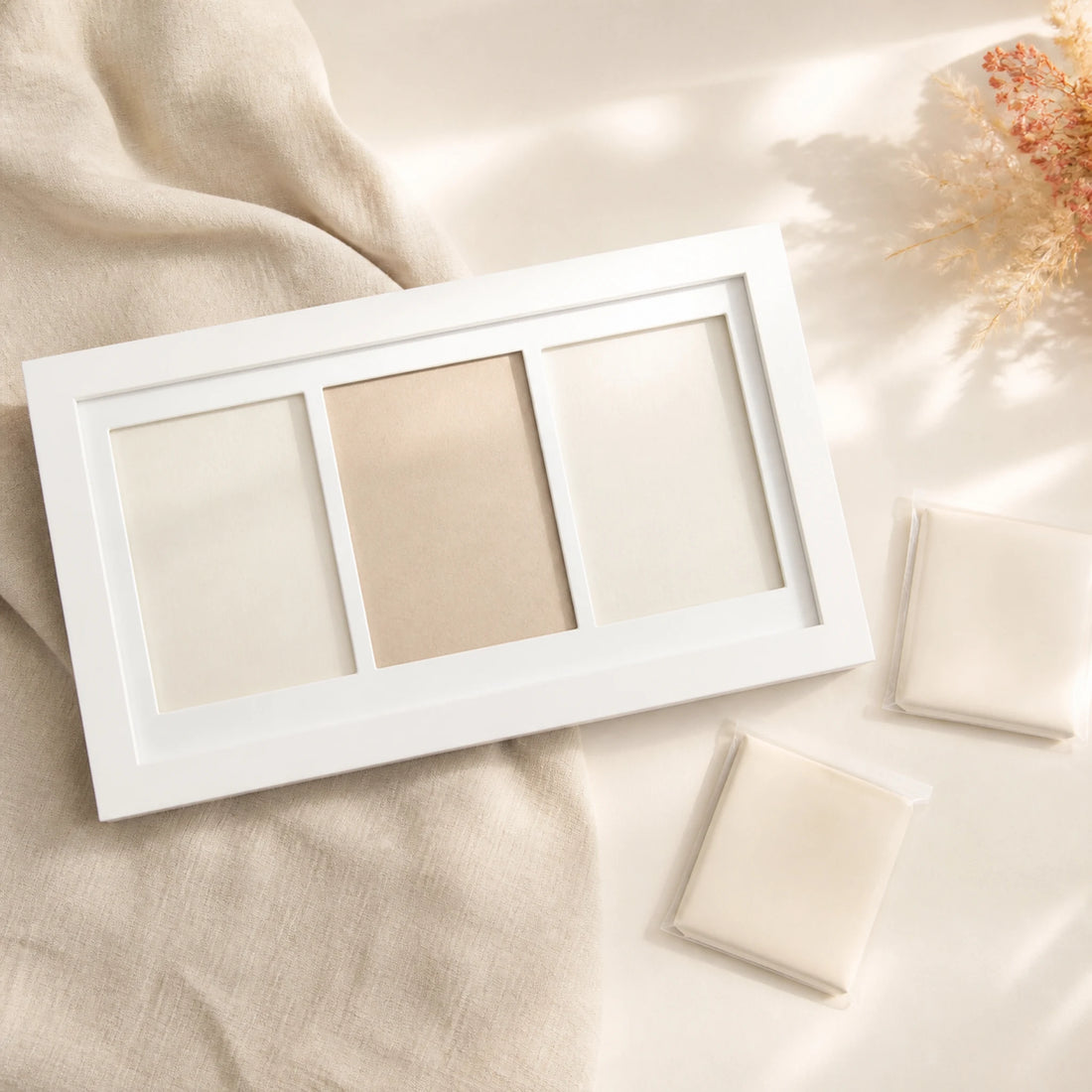 Coffret empreinte bébé argile (double) – mise en situation du produit