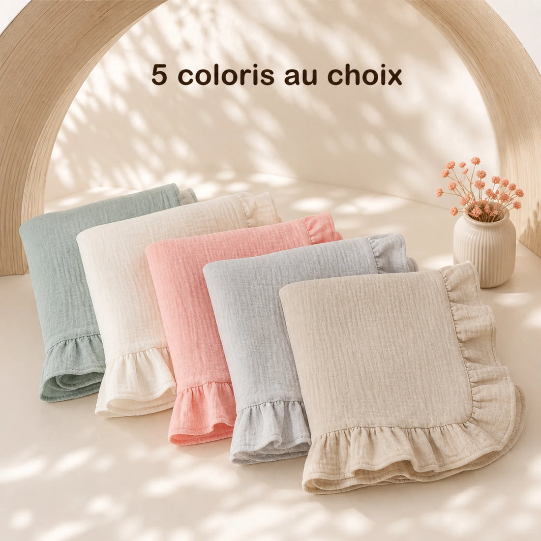 Coloris de la couverture bébé à volants personnalisée
