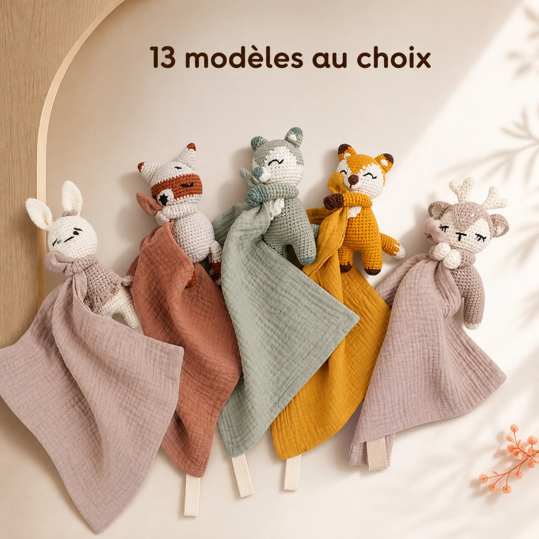 Modèles du doudou plat mousseline personnalisé