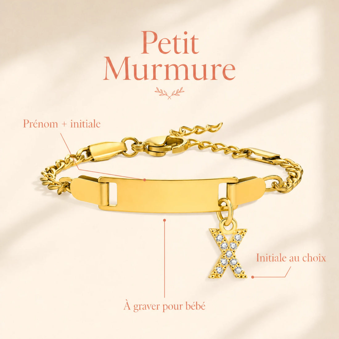 Gourmette bébé prénom & initiales – caractéristiques essentielles