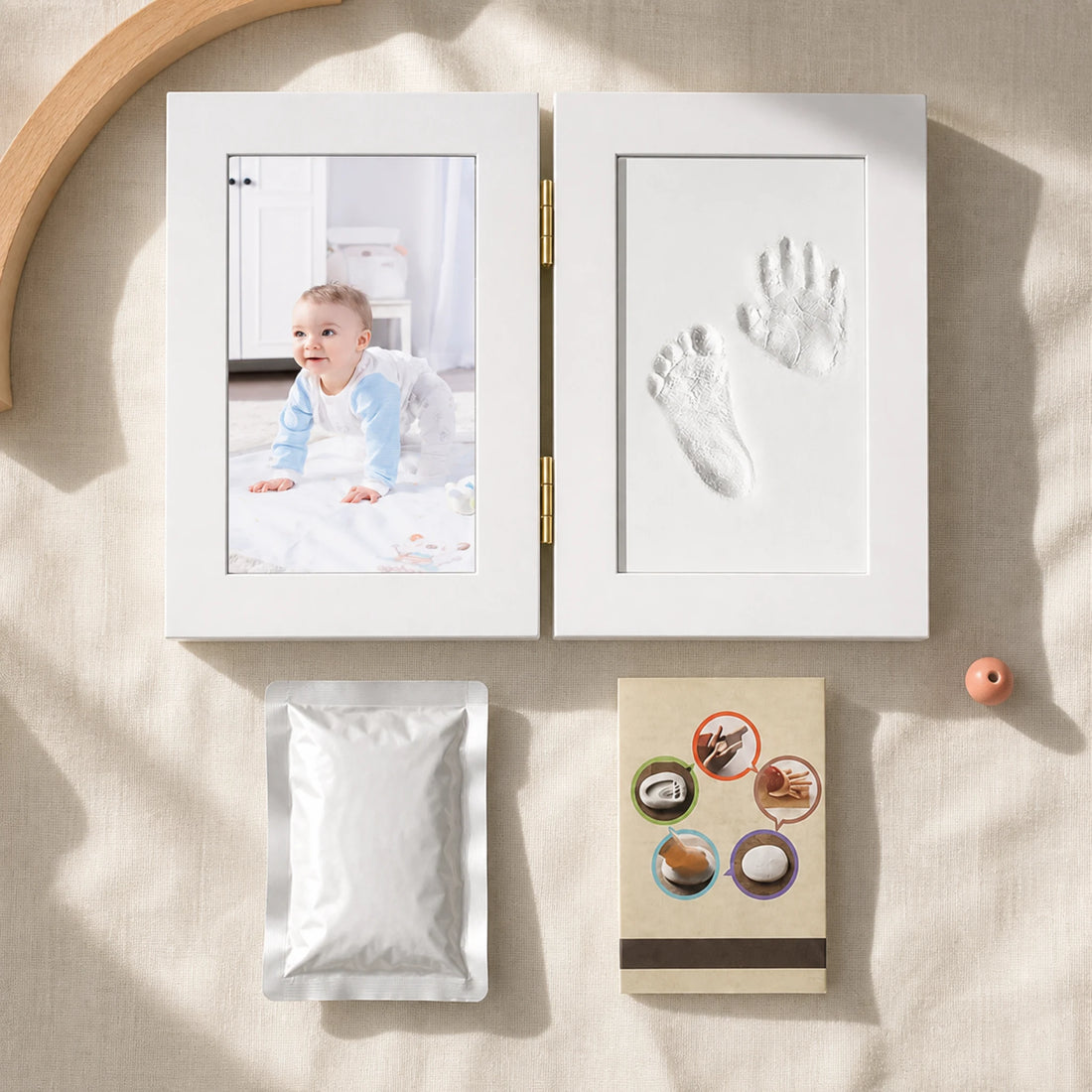 Contenu du kit empreinte bébé avec cadre photo
