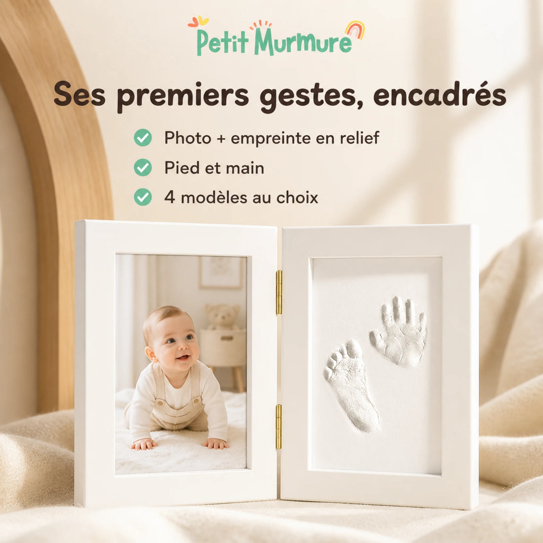 Kit empreinte bébé – photo, empreintes pied et main et 4 modèles