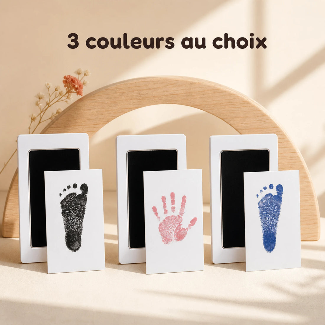 Couleurs du kit empreinte bébé encre sans contact